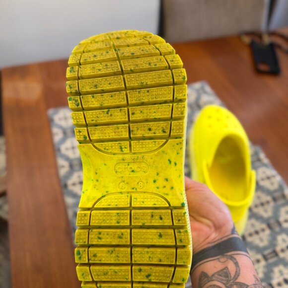 Crocs-Mega Crush Platform Neon Yellow Worn 2x! - Picture 6 of 7